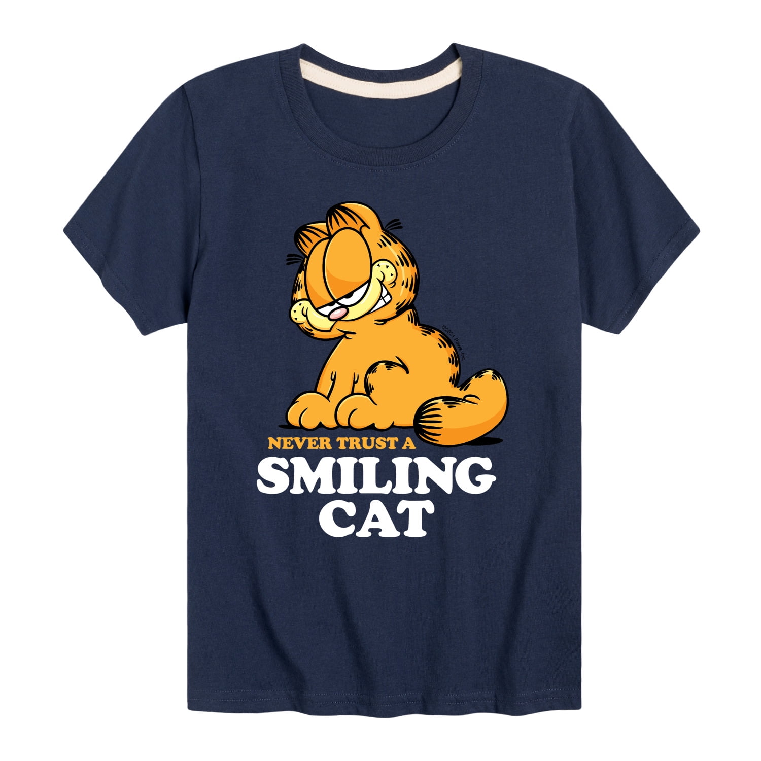 Garfield - Maglietta da ragazza Never Trust A Smiling Cat