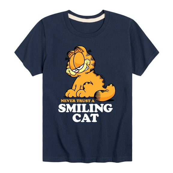 Garfield - Never Trust Smiling Cat - Toddler And Youth Short Sleeve Graphic T-Shirt