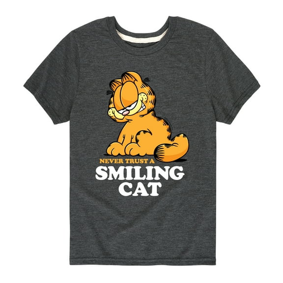 Garfield - Never Trust Smiling Cat - Toddler And Youth Short Sleeve Graphic T-Shirt