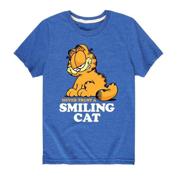 Garfield - Never Trust Smiling Cat - Toddler And Youth Short Sleeve Graphic T-Shirt