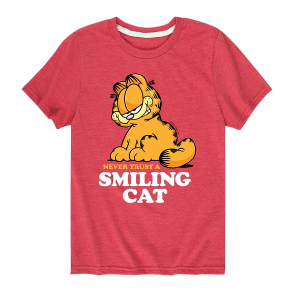 Garfield - Never Trust Smiling Cat - Toddler And Youth Short Sleeve Graphic T-Shirt