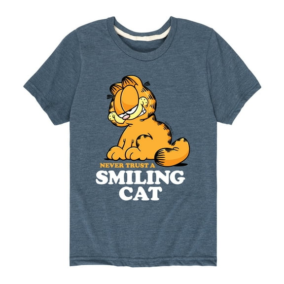 Garfield - Never Trust Smiling Cat - Toddler And Youth Short Sleeve Graphic T-Shirt