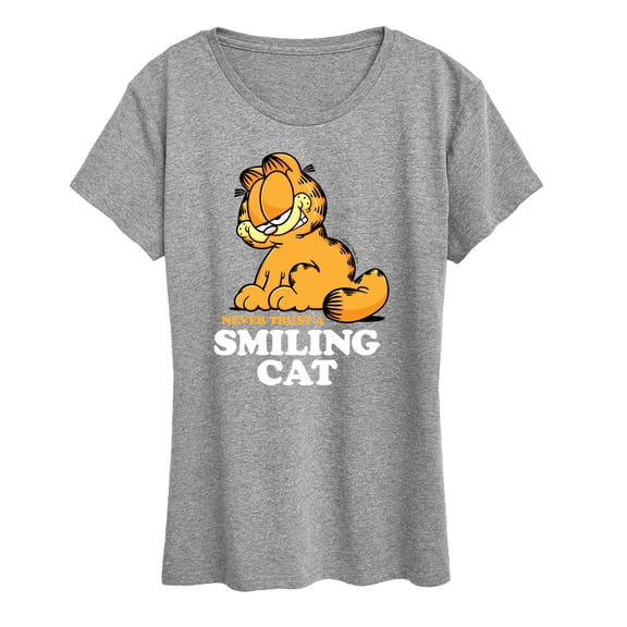 Garfield - Never Trust Smiling Cat - Women's Short Sleeve Graphic T-Shirt