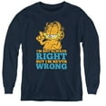thumbnail image 1 of Garfield - Never Wrong - Youth Long Sleeve Shirt - Large, 1 of 2