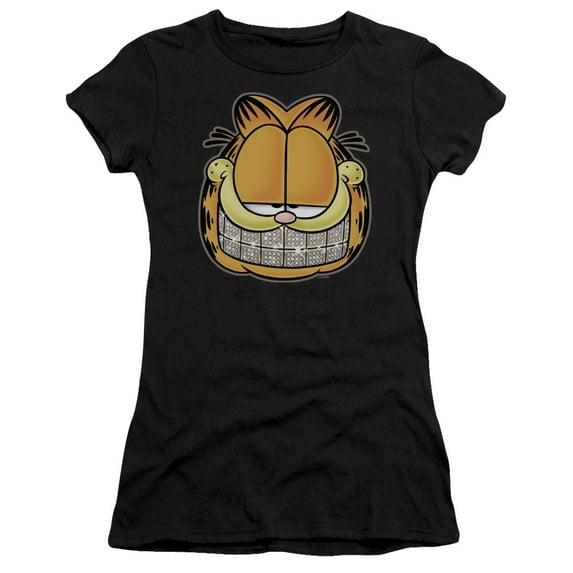 Garfield - Nice Grill - Juniors Teen Girls Cap Sleeve Shirt - Large