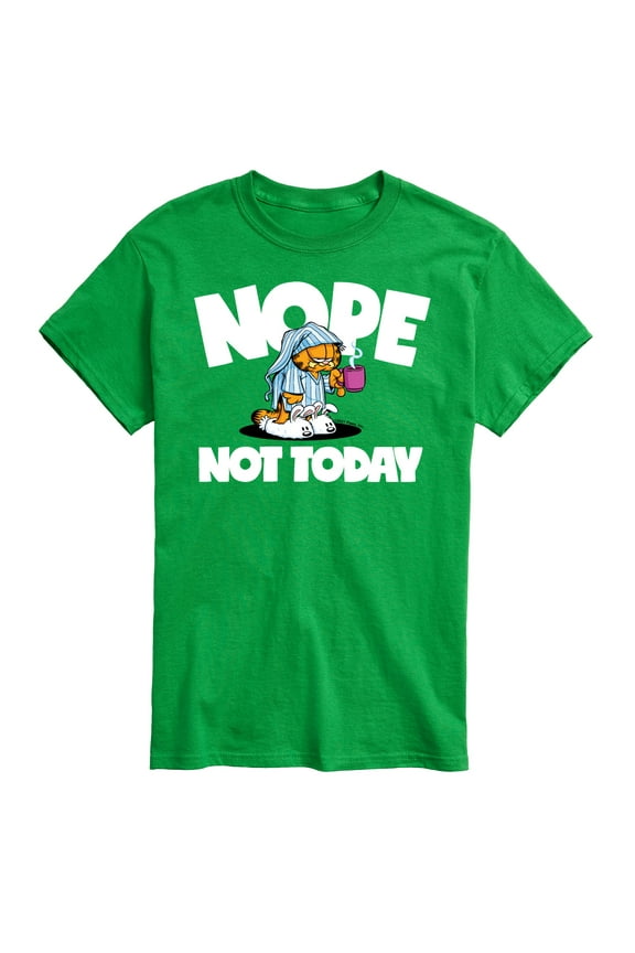 - Nope Not Today Sleepy Garfield - Men's Short Sleeve Graphic T-Shirt