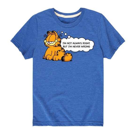Garfield - Not Always Right - Toddler And Youth Short Sleeve Graphic T-Shirt