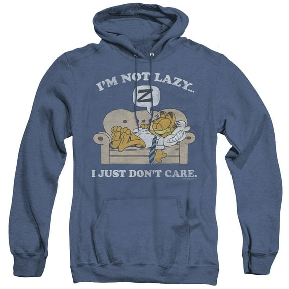 Garfield Not Lazy Adult Heather Hoodie Sweatshirt Royal Blue