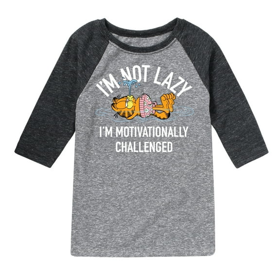 Garfield - Not Lazy - Toddler And Youth Raglan Graphic T-Shirt