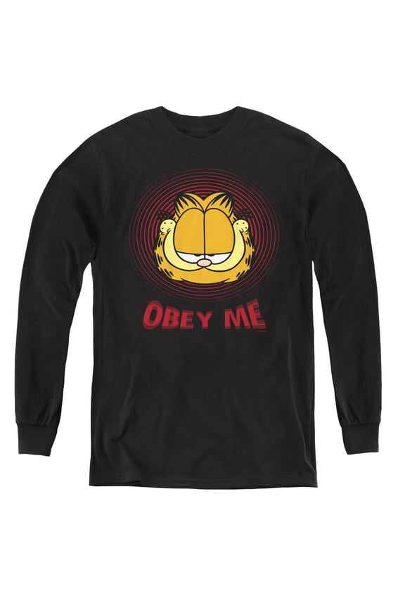 Garfield - Obey Me - Youth Long Sleeve Shirt - Large
