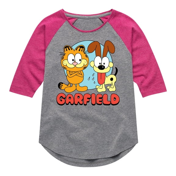 Garfield - Odie Doodle - Toddler & Youth Girls Raglan Graphic T-Shirt