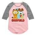 thumbnail image 1 of Garfield - Odie Doodle - Toddler & Youth Girls Raglan Graphic T-Shirt, 1 of 5