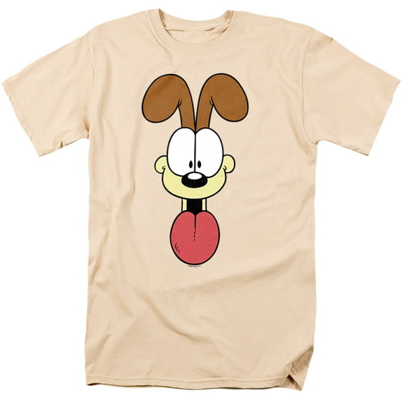 Garfield Odie Face Unisex Adult T Shirt (Medium) Cream