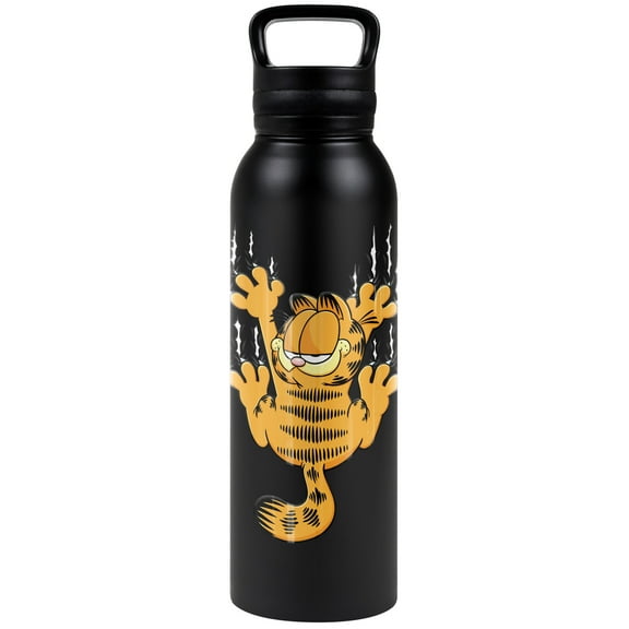 Garfield Official Hang In There 24 oz Insulated Canteen Water Bottle, Leak Resistant, Vacuum Insulated Stainless Steel with Loop Cap