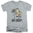 thumbnail image 1 of Garfield Oh Snap S/S Adult V-Neck T-Shirt Athletic Heather, 1 of 1