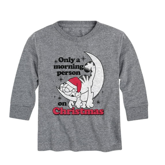 Garfield - Only A Morning Person On Christmas - Toddler And Youth Long Sleeve Graphic T-Shirt