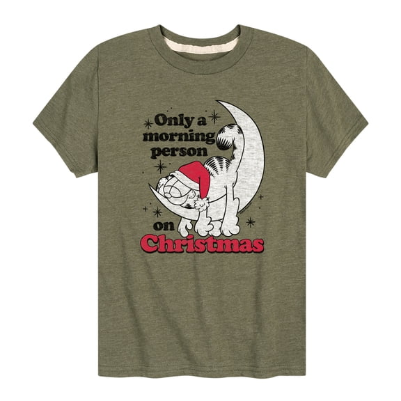 Garfield - Only A Morning Person On Christmas - Toddler And Youth Short Sleeve Graphic T-Shirt