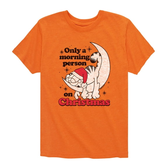 Garfield - Only A Morning Person On Christmas - Toddler And Youth Short Sleeve Graphic T-Shirt