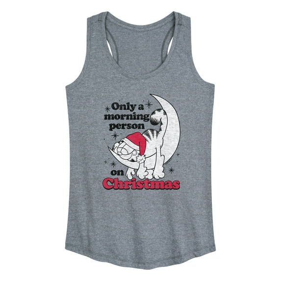 Garfield - Only A Morning Person On Christmas - Women's Racerback Tank Top