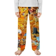 CELGLISB77 Garfield Pajama Pants Children's Straight Leg Lounge Bottoms Printed Sleepwear Trousers for Boys Girls 100CM