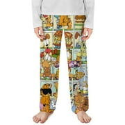 CELGLISB77 Garfield Pajama Pants Children's Straight Leg Lounge Bottoms Printed Sleepwear Trousers for Boys Girls 100CM