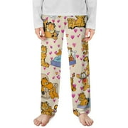 CELGLISB77 Garfield Pajama Pants Children's Straight Leg Lounge Bottoms Printed Sleepwear Trousers for Boys Girls 100CM