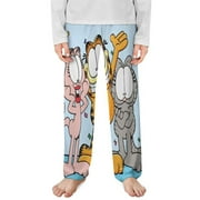CELGLISB77 Garfield Pajama Pants Children's Straight Leg Lounge Bottoms Printed Sleepwear Trousers for Boys Girls 130CM