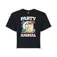 thumbnail image 1 of Garfield - Party Animal - Juniors Cropped Cotton Blend T-Shirt, 1 of 5
