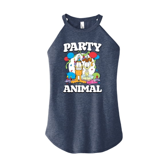 Garfield - Party Animal - Juniors High Neck Tank Top