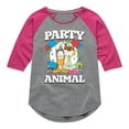 thumbnail image 1 of Garfield - Party Animal - Toddler & Youth Girls Raglan Graphic T-Shirt, 1 of 5