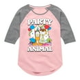 thumbnail image 1 of Garfield - Party Animal - Toddler & Youth Girls Raglan Graphic T-Shirt, 1 of 5