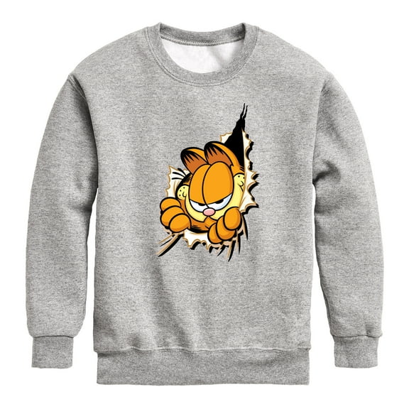 Garfield - Peeking Out - Toddler And Youth Crewneck Fleece Sweatshirt