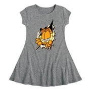 Garfield - Peeking Out - Toddler And Youth Girls Fit And Flare Dress