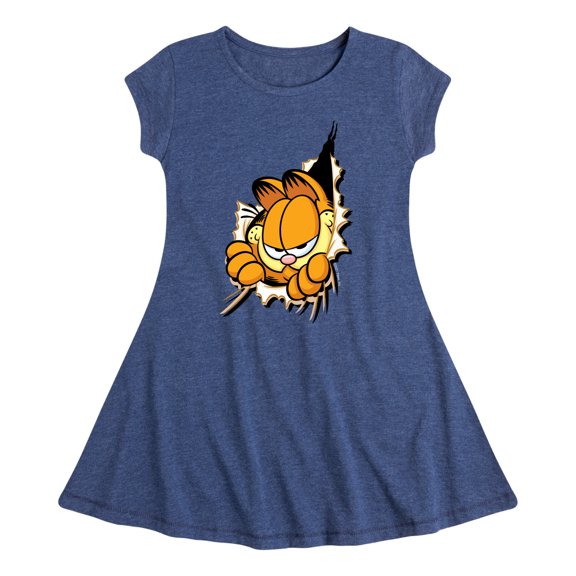 Garfield - Peeking Out - Toddler And Youth Girls Fit And Flare Dress