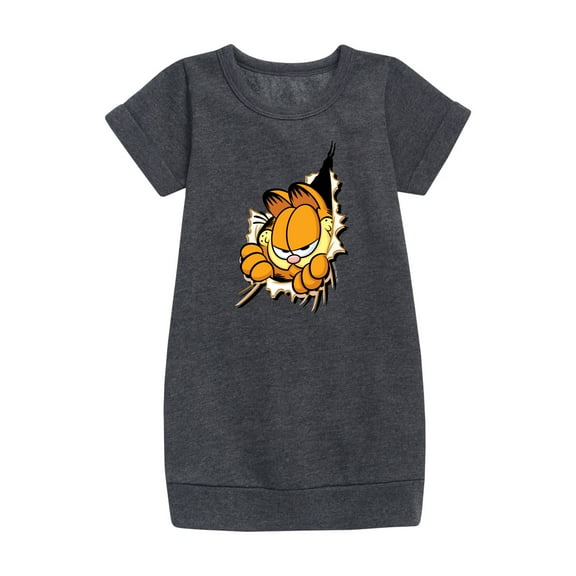 Garfield - Peeking Out - Toddler And Youth Girls Fleece Dress