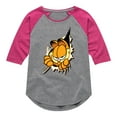 thumbnail image 1 of Garfield - Peeking Out - Toddler And Youth Girls Raglan Graphic T-Shirt, 1 of 4