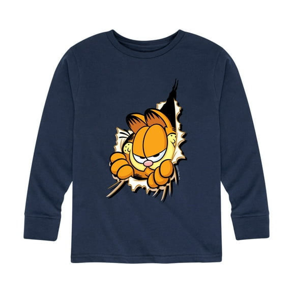 Garfield - Peeking Out - Toddler And Youth Long Sleeve Graphic T-Shirt