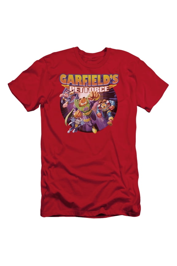 Garfield Pet Force Four S/S Adult 30/1 T-Shirt Red