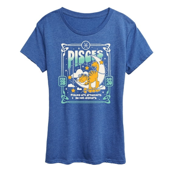 Garfield - Pisces Garfield Astrology - Womens Short Sleeve Graphic T-Shirt