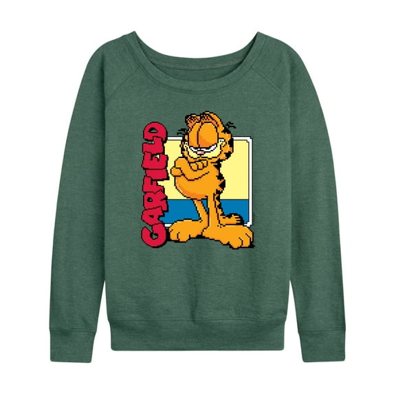 Garfield - Pixel Square - Women's Lightweight French Terry Long Sleeve Shirt