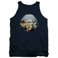 thumbnail image 1 of Garfield Playing With The Big Dogs Adult Tank Top Navy, 1 of 1