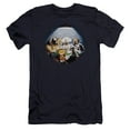 thumbnail image 1 of Garfield Playing With The Big Dogs Premium Canvas Adult Slim Fit 30/1 T-Shirt Navy, 1 of 1