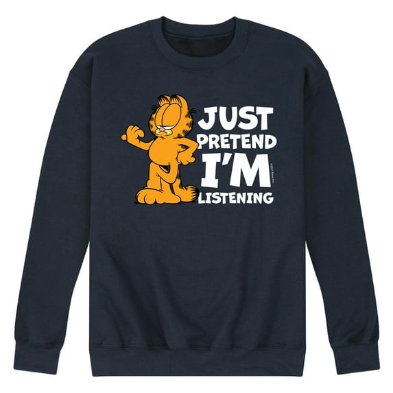 Garfield - Pretend I'm Listening - Men's Crew Neck Fleece Pullover