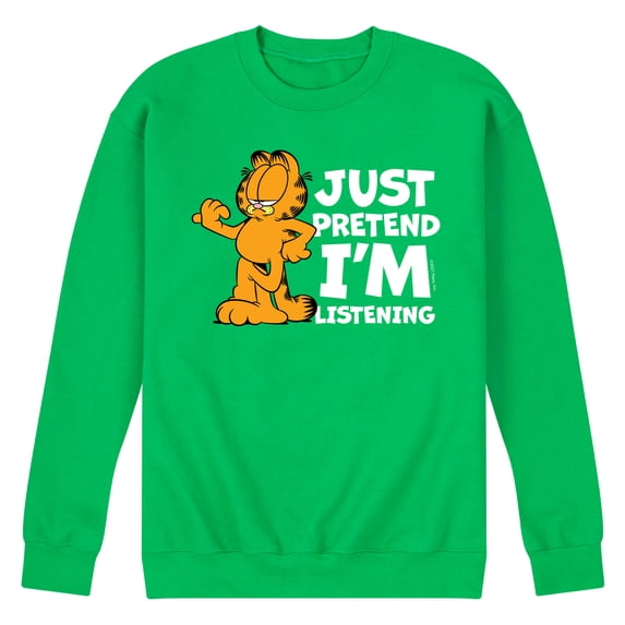 Garfield - Pretend I'm Listening - Men's Crew Neck Fleece Pullover