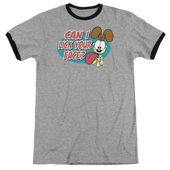 Garfield Question Adult Ringer Heather Black