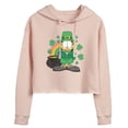 thumbnail image 1 of Garfield -  Rainbow Shamrocks - Juniors Cropped Pullover Hoodie, 1 of 5