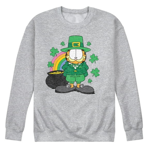 Garfield Rainbow Shamrocks - Men's Crew Neck Fleece Pullover