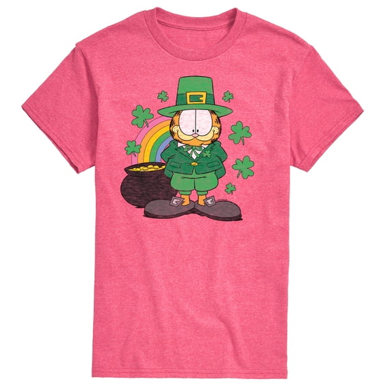 Garfield Rainbow Shamrocks Patrick's Day - Men's Short Sleeve Graphic T-Shirt