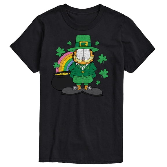 Garfield Rainbow Shamrocks Patrick's Day - Men's Short Sleeve Graphic T-Shirt
