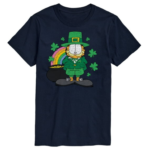 Garfield Rainbow Shamrocks Patrick's Day - Men's Short Sleeve Graphic T-Shirt